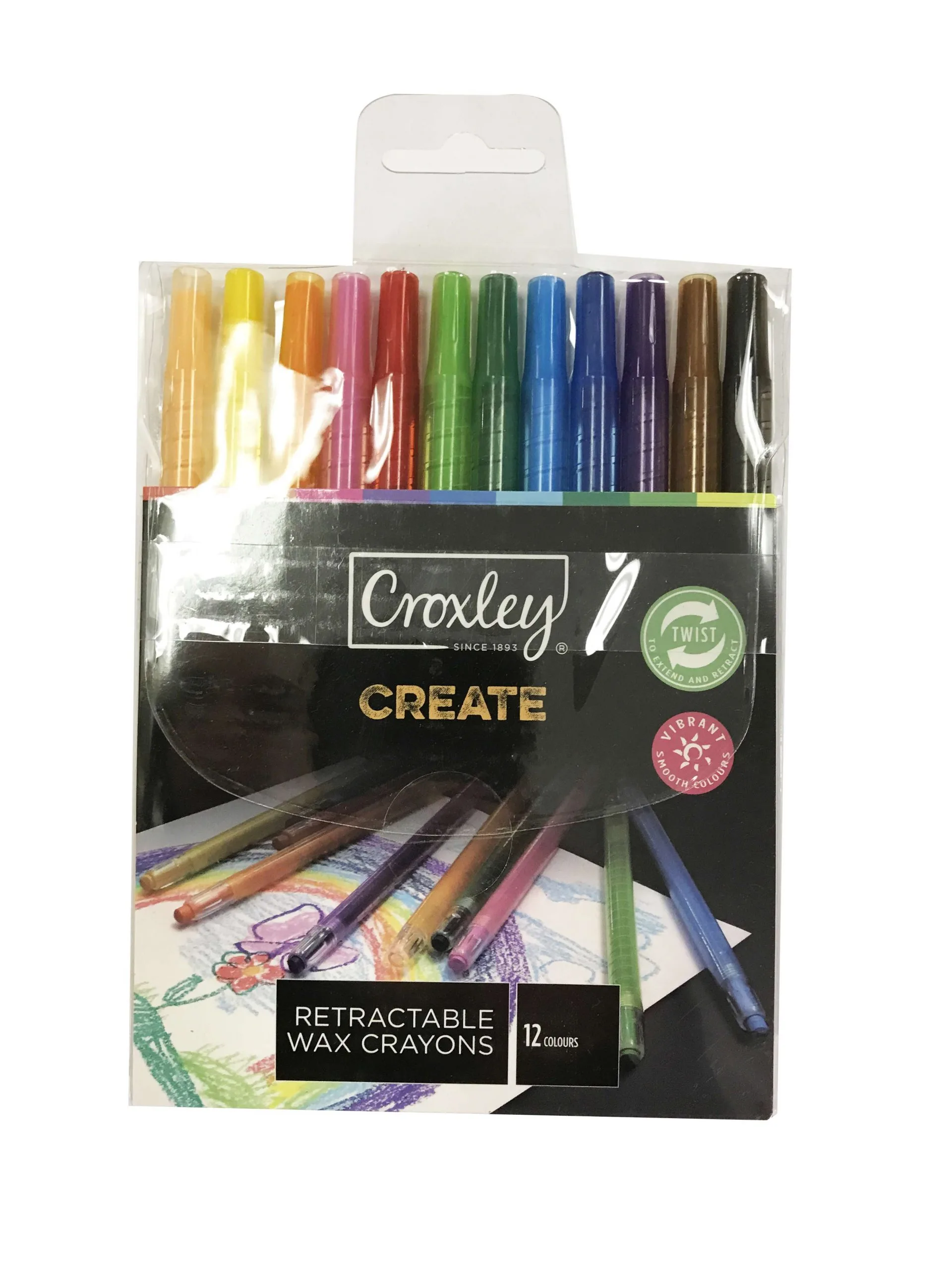 CROXLEY CREATE Retractable Wax Crayons (12's)