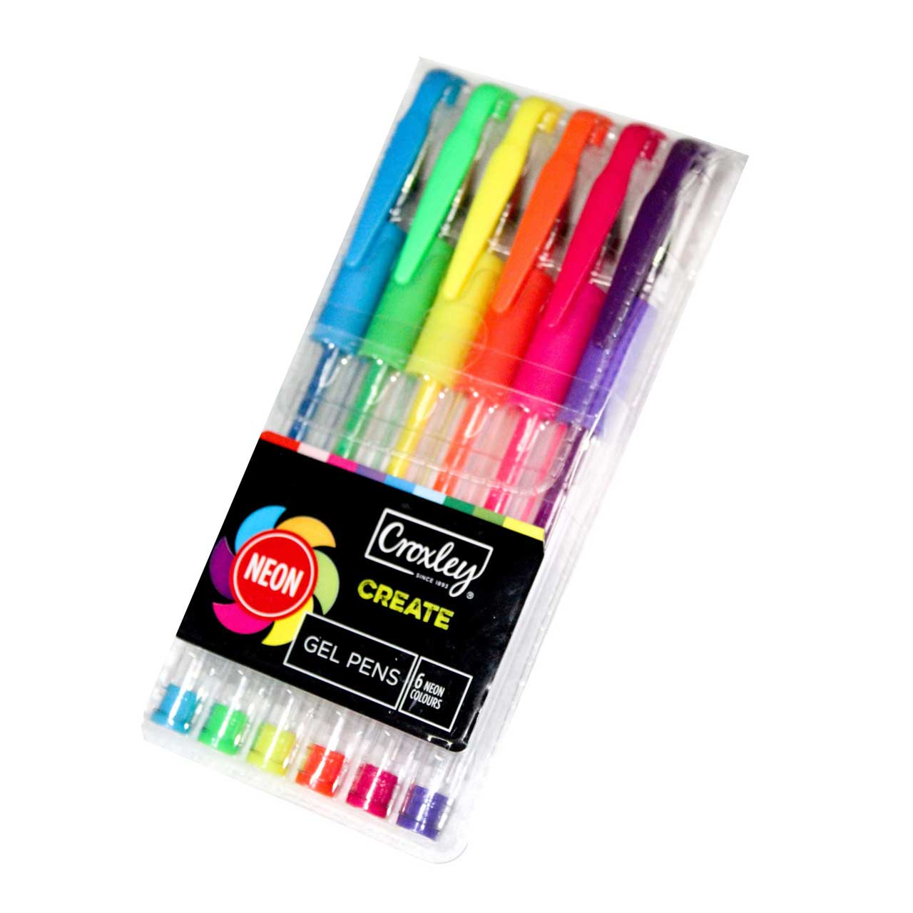 CROXLEY CREATE Gel Pens Wallet Of 6 Assorted Colours Arena Stationery CROXLEY CREATE Gel Pens Wallet Of 6 Assorted Colours Arena Stationery