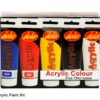Dala Acrylic Paint Set - 5x 75mm (Blue, Red Yellow, White, Black)