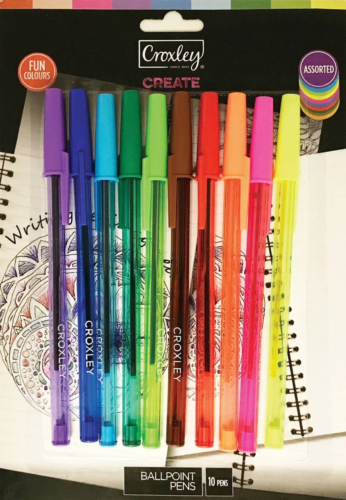 CROXLEY CREATE BallPoint Pens Fun Assorted Colours