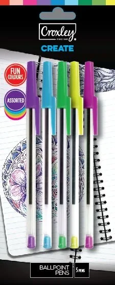 CROXLEY CREATE BallPoint Pens Fun Assorted Colours - Image 2