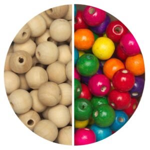 Round Wooden Beads Assorted 14mm