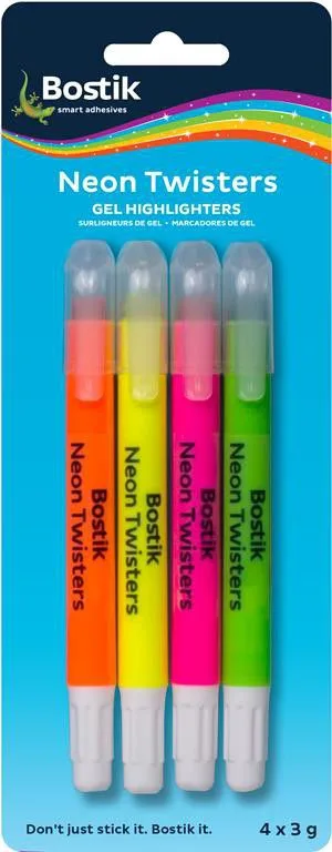 BOSTIK Neon Twisters / Wax Highlighters 4's
