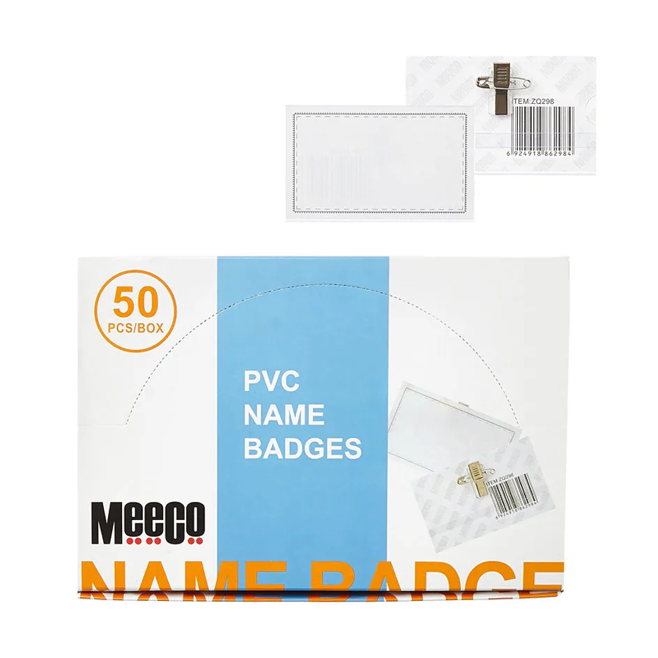 MEECO Conference Name Badges PVC Clear