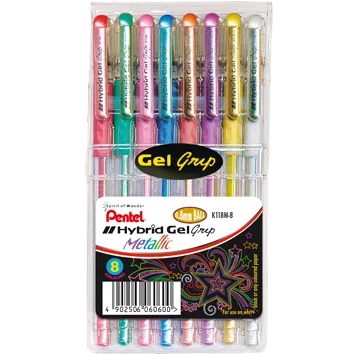 PENTEL Hybrid Gel Ink Metallic Pen Wallets