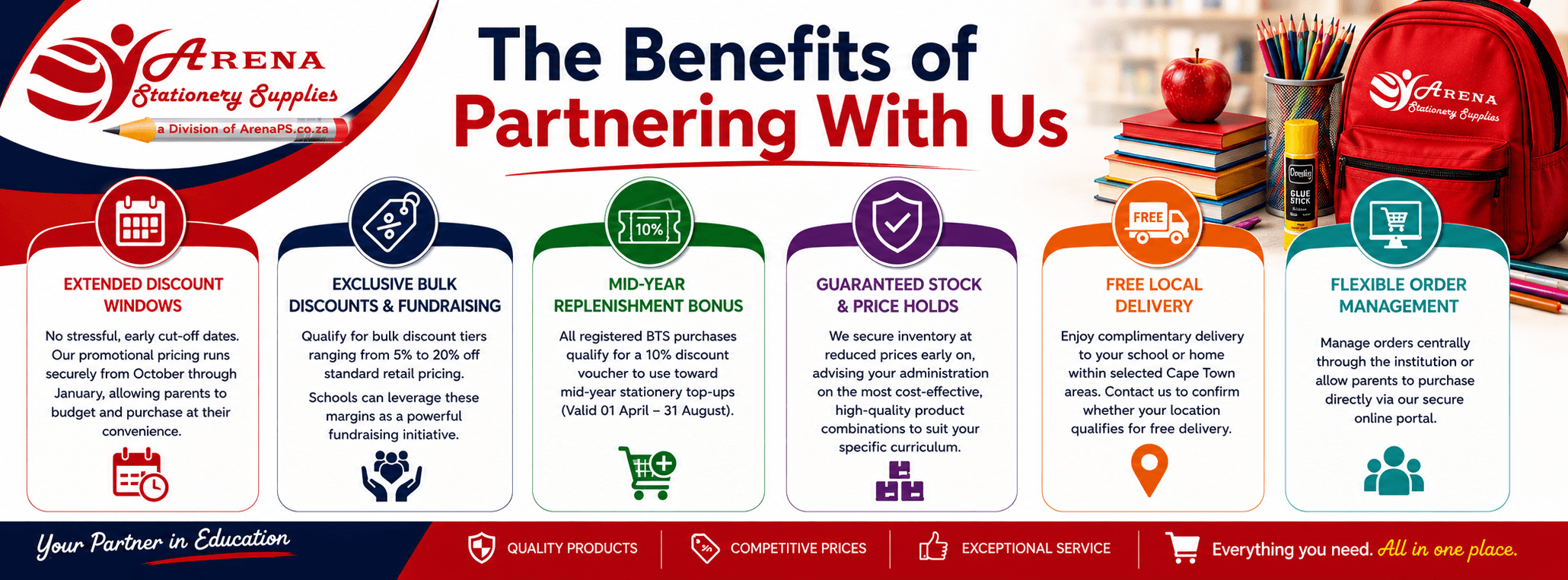 Arena Stationery School Partnership Benefits